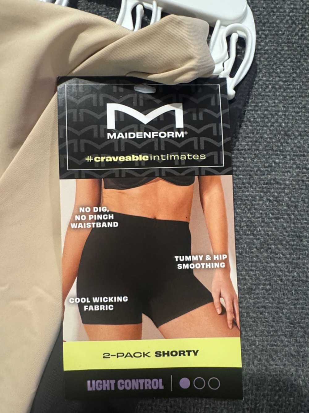 Maidenform Shorty Shapewear 2-Pack in Beige and Black